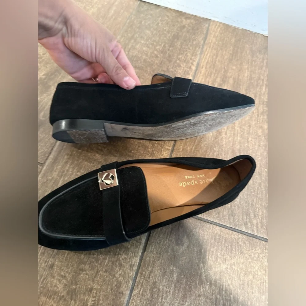KATE SPADE Women's Camellia Black Suede Loafers Size 7.5B‎